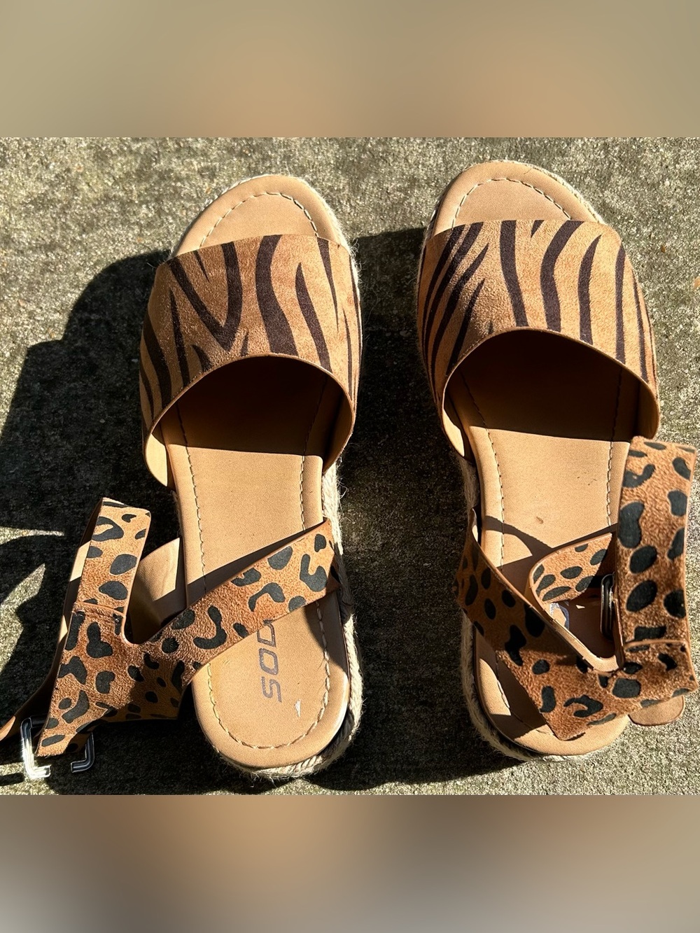 Soda Women’s Tan Brown Animal Print Slide Sandals